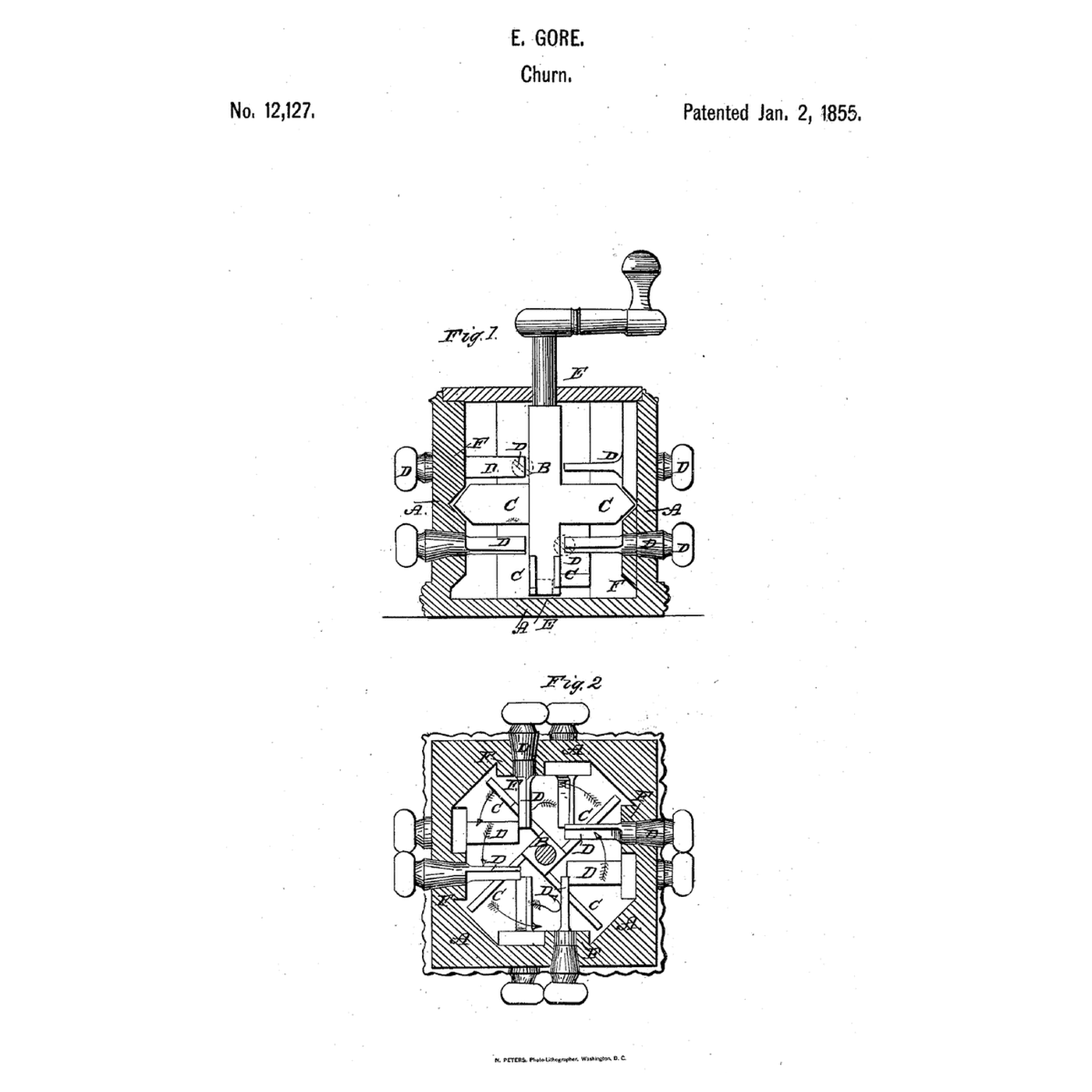 Adjustable-Pin Resistance Churn: Flat-Ended Pins Turned From Outside Set the Churn's Grip