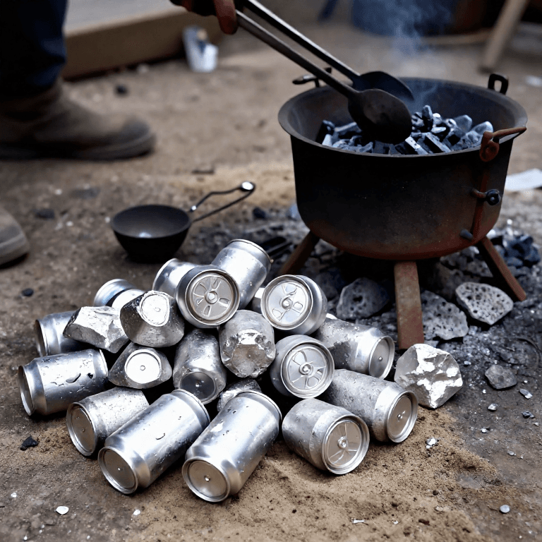 Aluminium Ingots from Scrap Cans