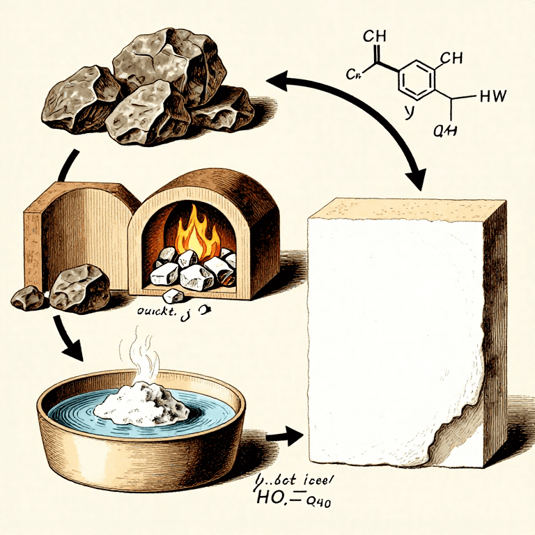 Burning Limestone for Lime Plaster — Calcination and Slaking