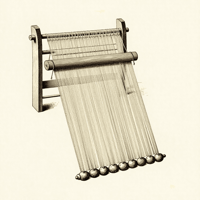 Setting Up a Warp-Weighted Loom — Vertical Loom Weaving