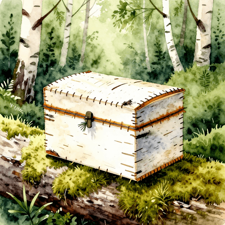 Crafting a Birch Bark Container — Folded & Sewn Bushcraft Vessel