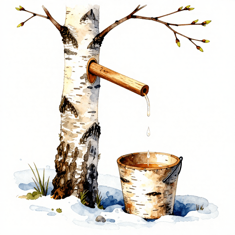 Tapping Birch Sap — Spring Harvest from Living Trees