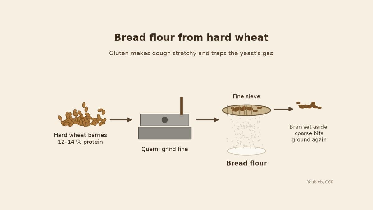 Bread Flour: Hard Wheat Ground on a Quern and Sifted