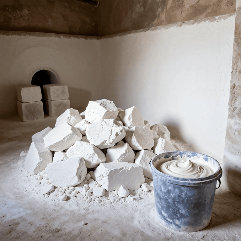 Burning Limestone to Make Quicklime and Lime Plaster — The First Synthetic Building Material