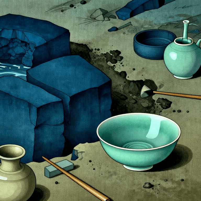 청자 도토 채집 — 강진 철분 점토 수확과 숙성