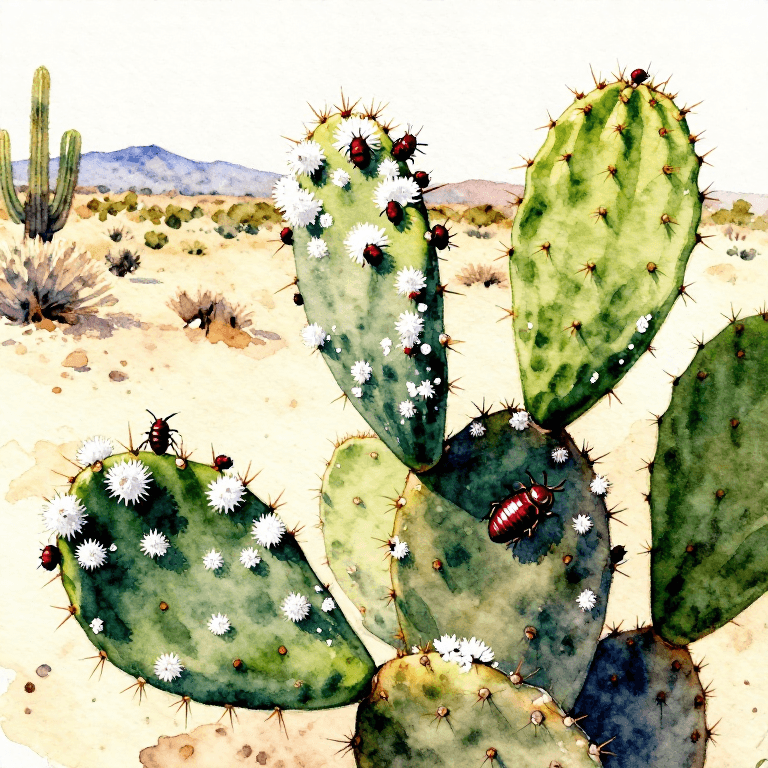 Cosecha de Cochinilla del Nopal — Del Insecto al Pigmento Carmín