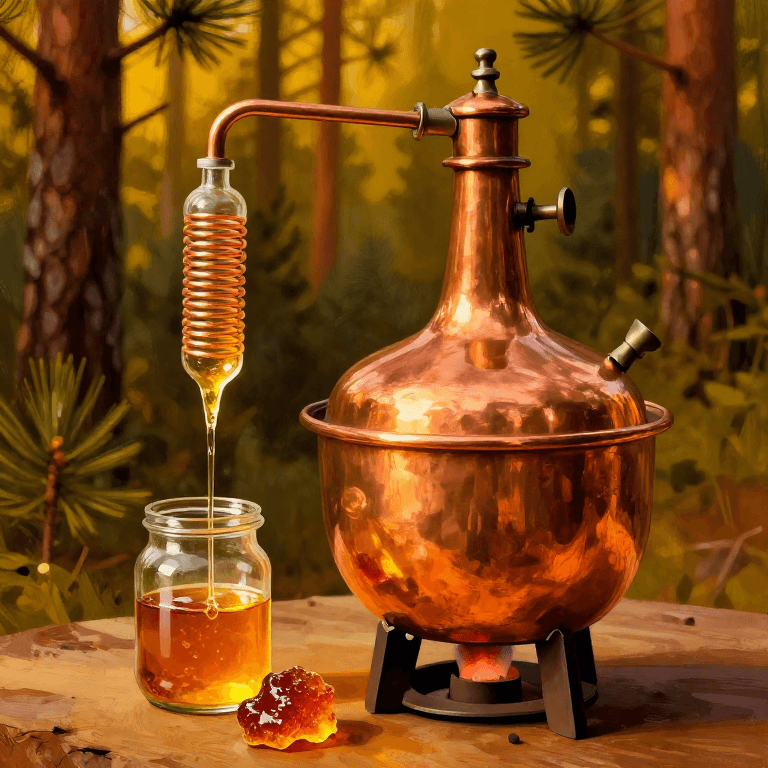 Distilling Turpentine from Pine Resin — The Essential Solvent of Oil Painting