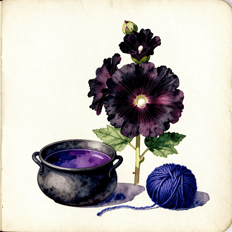 Dyeing Blue-Purple with Hollyhock — The Cottage Garden Dye of the Ancient World