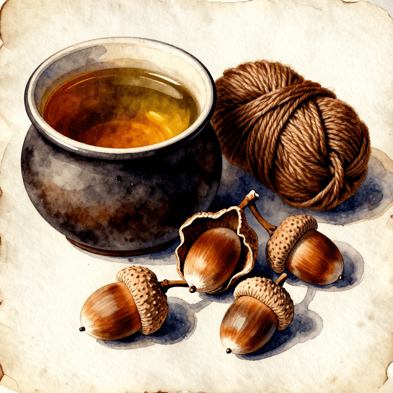 Dyeing Brown with Acorns — The Universal Tannin Dye of the Ancient World