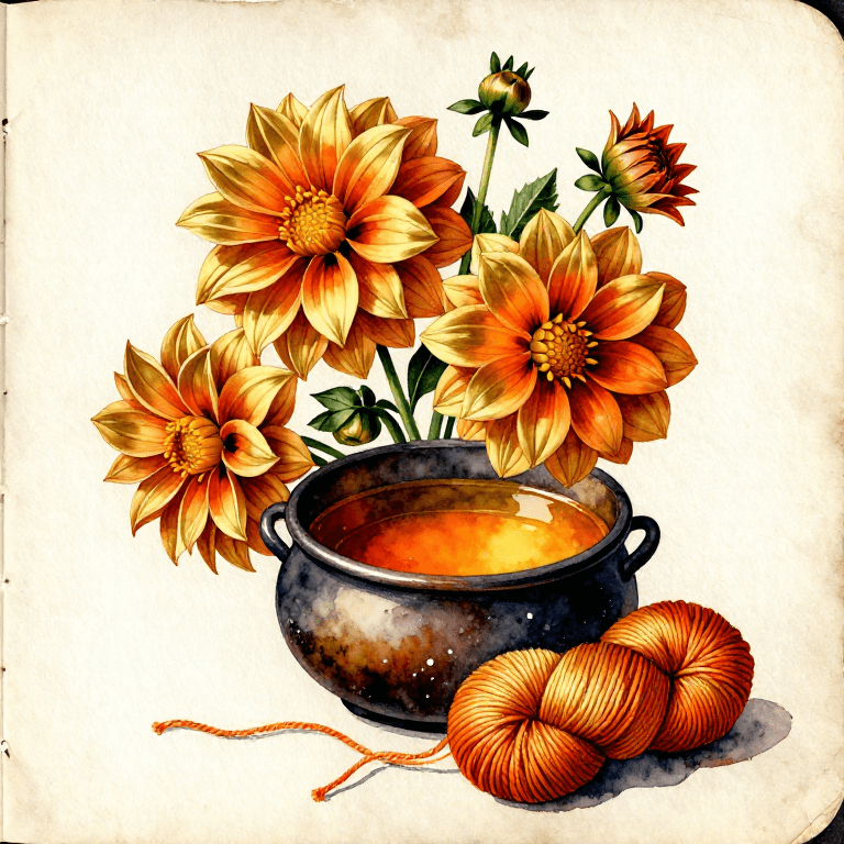 Dyeing Orange-Gold with Dahlia — The Aztec Flower That Conquered European Gardens