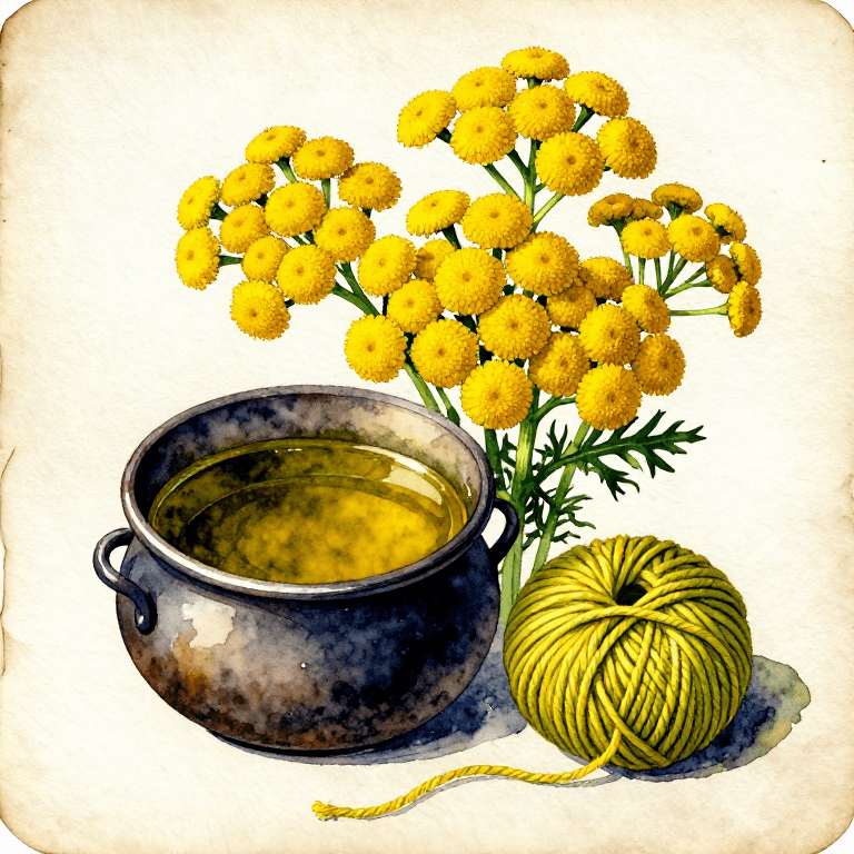 Dyeing Yellow-Green with Tansy — The Bitter Herb of Medieval Dye Gardens