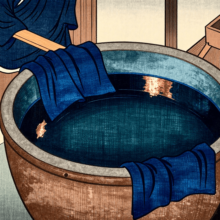Dyeing Cotton with Fermented Indigo Vat — Aizome Japanese Indigo