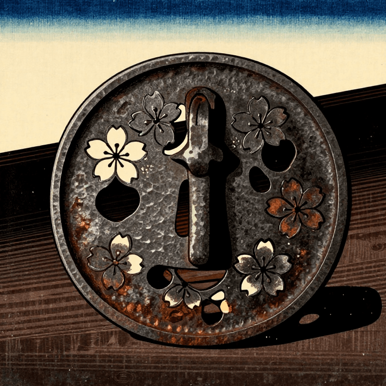 Forging and Chiseling a Tsuba Sword Guard — Iron Openwork Design