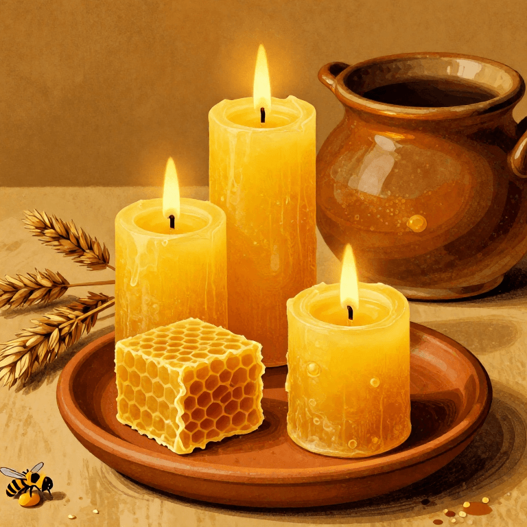 Egyptian Beeswax Candle — Making Beeswax Candles with Rush Wicks