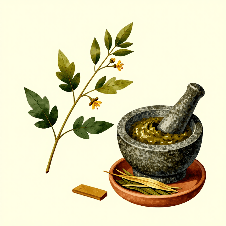 Egyptian Henna Dye — Preparing Henna Paste for Body Decoration