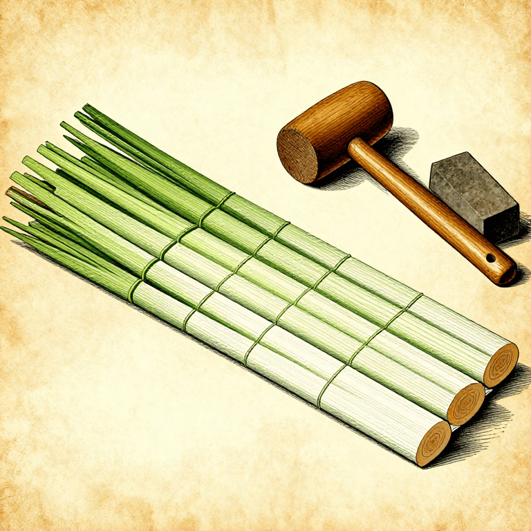 Egyptian Papyrus Making — Crafting Sheets from Cyperus Papyrus Stems