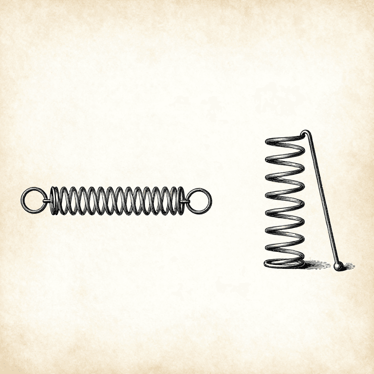 Extension and Torsion Springs: Initial Tension, Hooks and Handedness