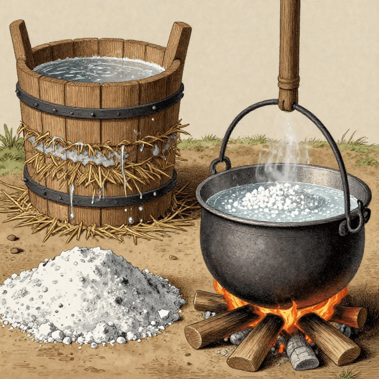 Extracting Potash from Wood Ash — The Alkali Element Hidden in Every Fire
