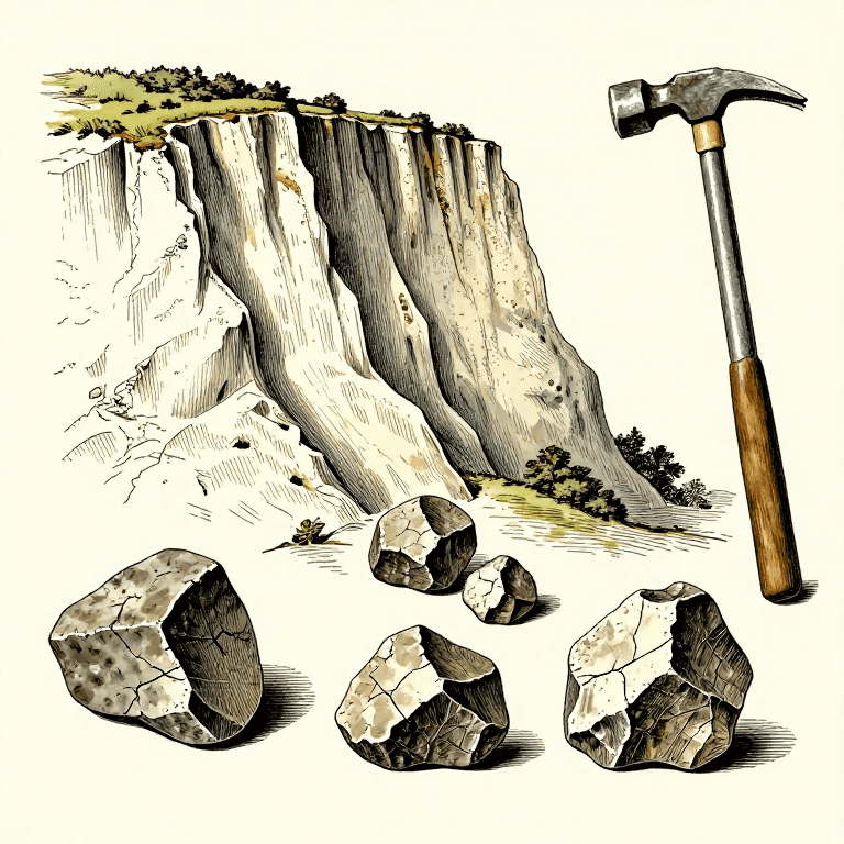 Feuerstein Sammeln und Bestimmen — Rohmaterial für Steinwerkzeuge