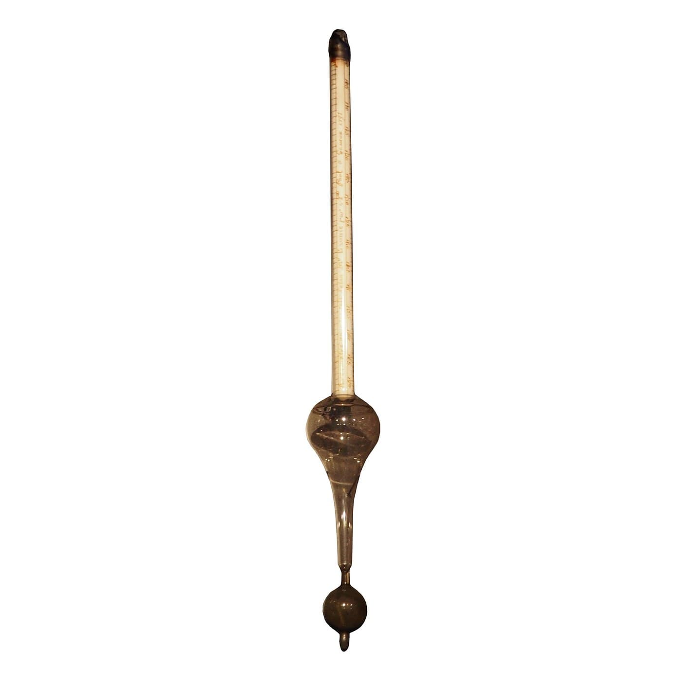 Glass Hydrometer: Blown, Weighted with Shot, Calibrated in Known Liquids