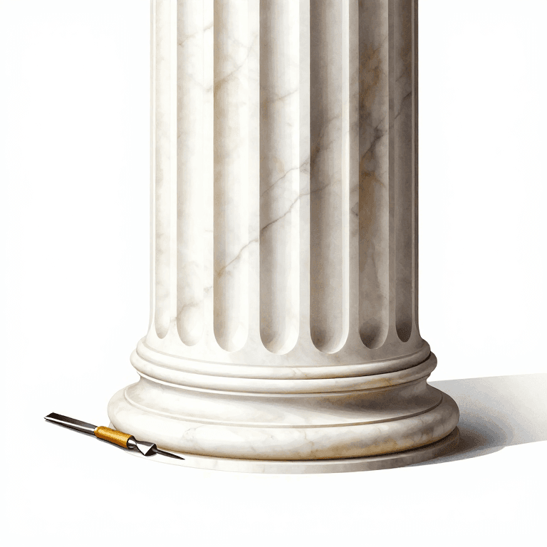 Greek Marble Column — Fluting a Marble Column Drum