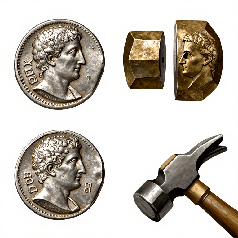 Greek Silver Coin — Striking a Silver Drachma Coin