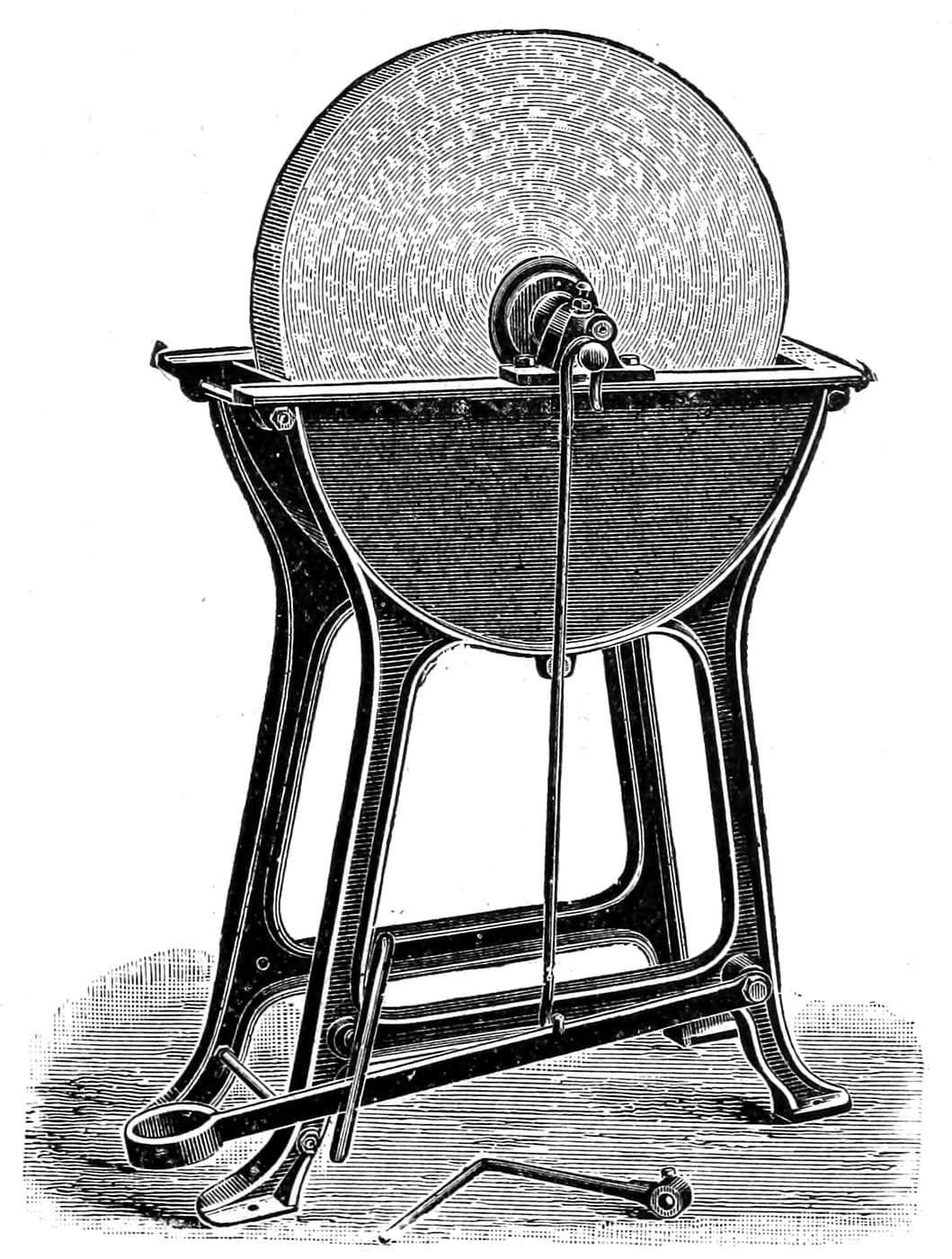 Grindstone: Sandstone Wheel on a Cranked Axle with a Treadle