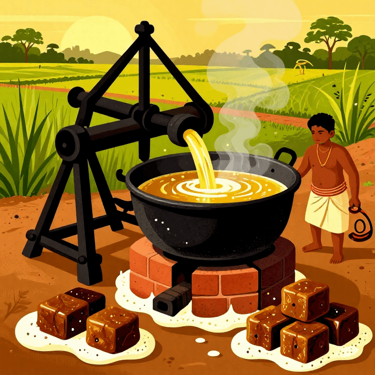 गूळ तयार करणे — ऊसापासून पारंपरिक गूळ बनवण्याची प्रक्रिया