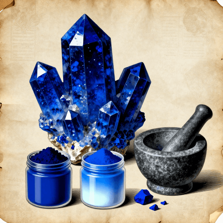 Making Azurite Blue Pigment — Grinding the Copper Mineral into the Blue of Medieval Painting