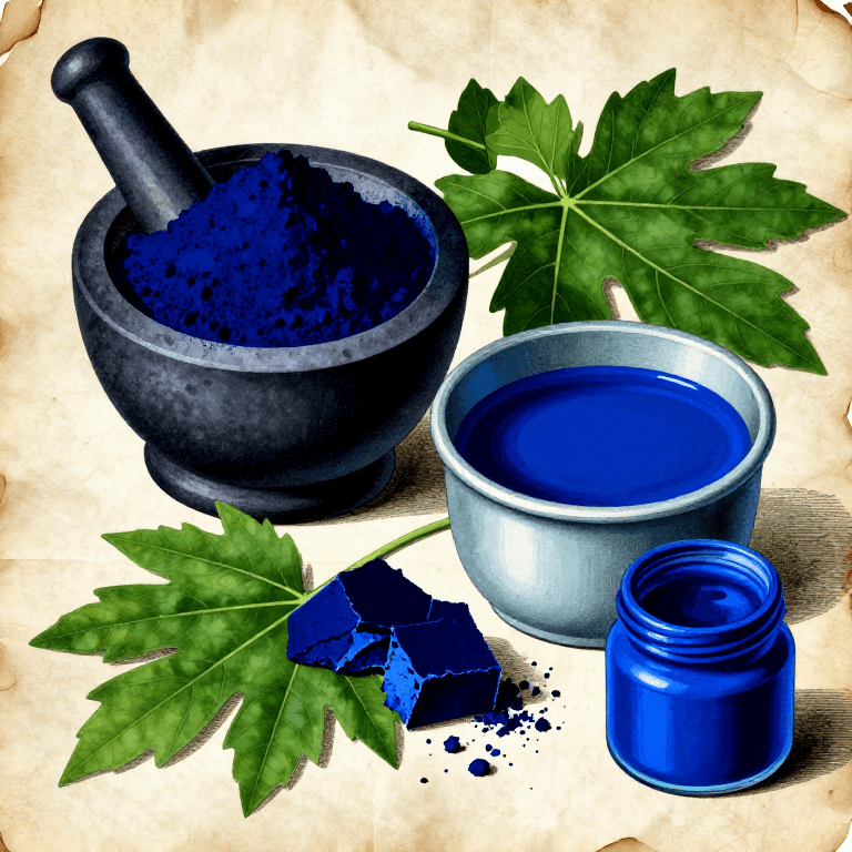 Making Indigo Pigment for Painting — Extracting the Blue Pigment Cake from Indigo Plant