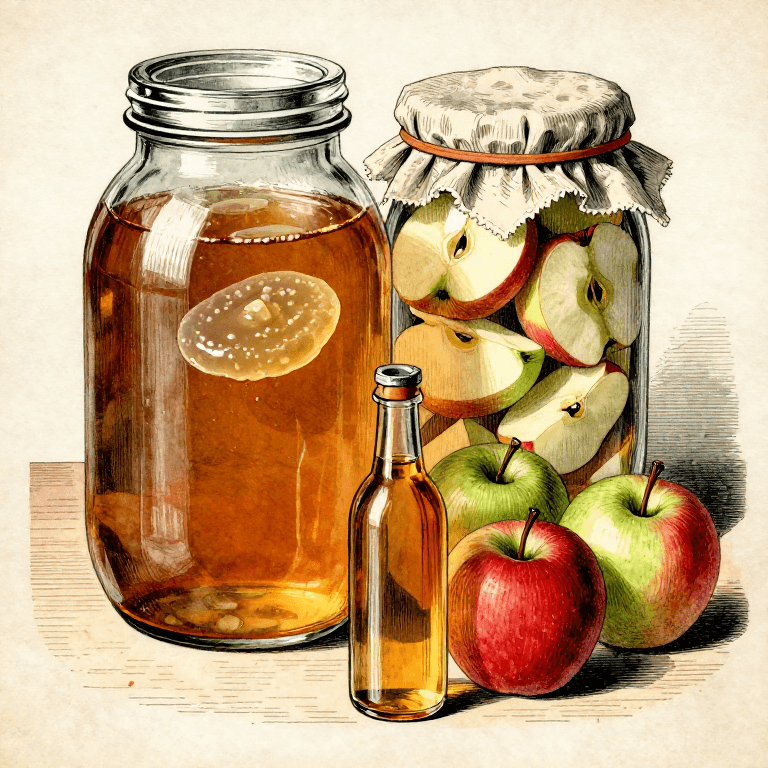 Making Raw Apple Cider Vinegar by Wild Fermentation