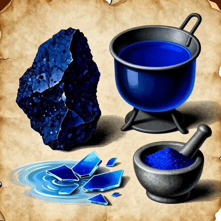 Making Smalt — Grinding Cobalt Blue Glass into the Renaissance Painter's Blue Pigment