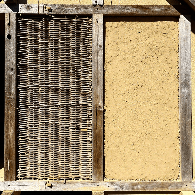 Applying Wattle-and-Daub to a Wall Panel — Medieval Wall Construction