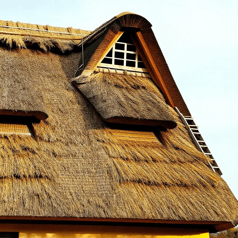 Thatching a Roof with Wheat Straw — Medieval Roofing