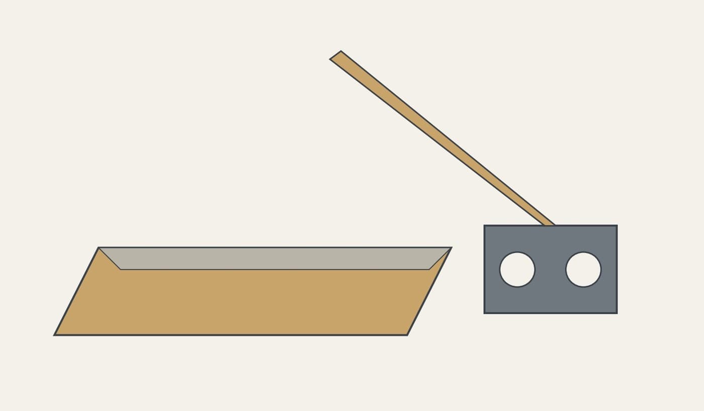 Mixing Trough and Mortar Hoe with a Holed Blade