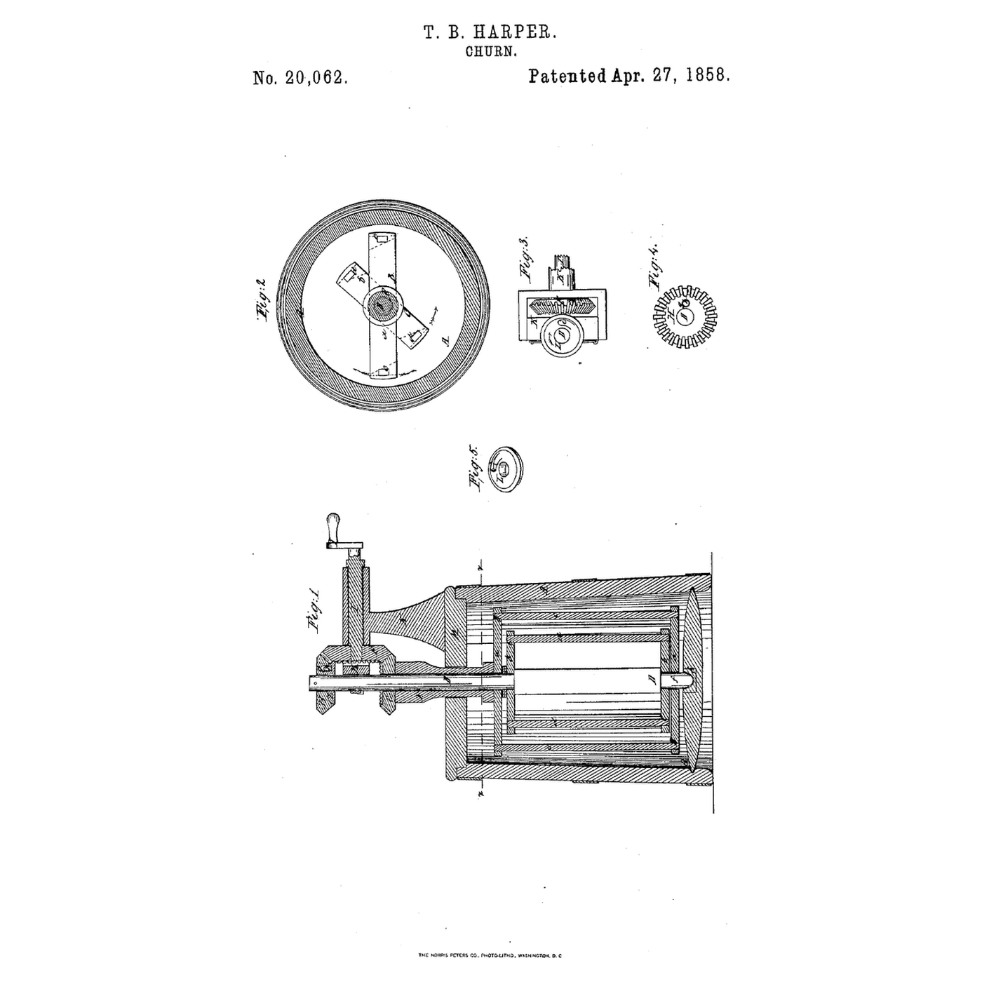 Nested Counter-Dasher Pin-Clutch Churn: Two Dashers Turn Opposite Ways, Reverse the Winch and Only the Outer One Gathers
