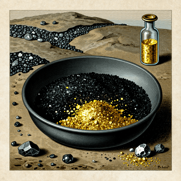 Panning Gold from Alluvial Deposits — Gravity Separation of the Noble Metal