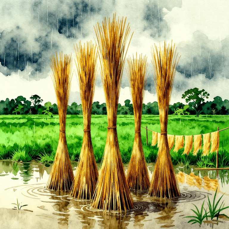 পাট সংগ্রহ ও জাগ দেওয়া — বাংলাদেশের পাট আঁশ বের করা