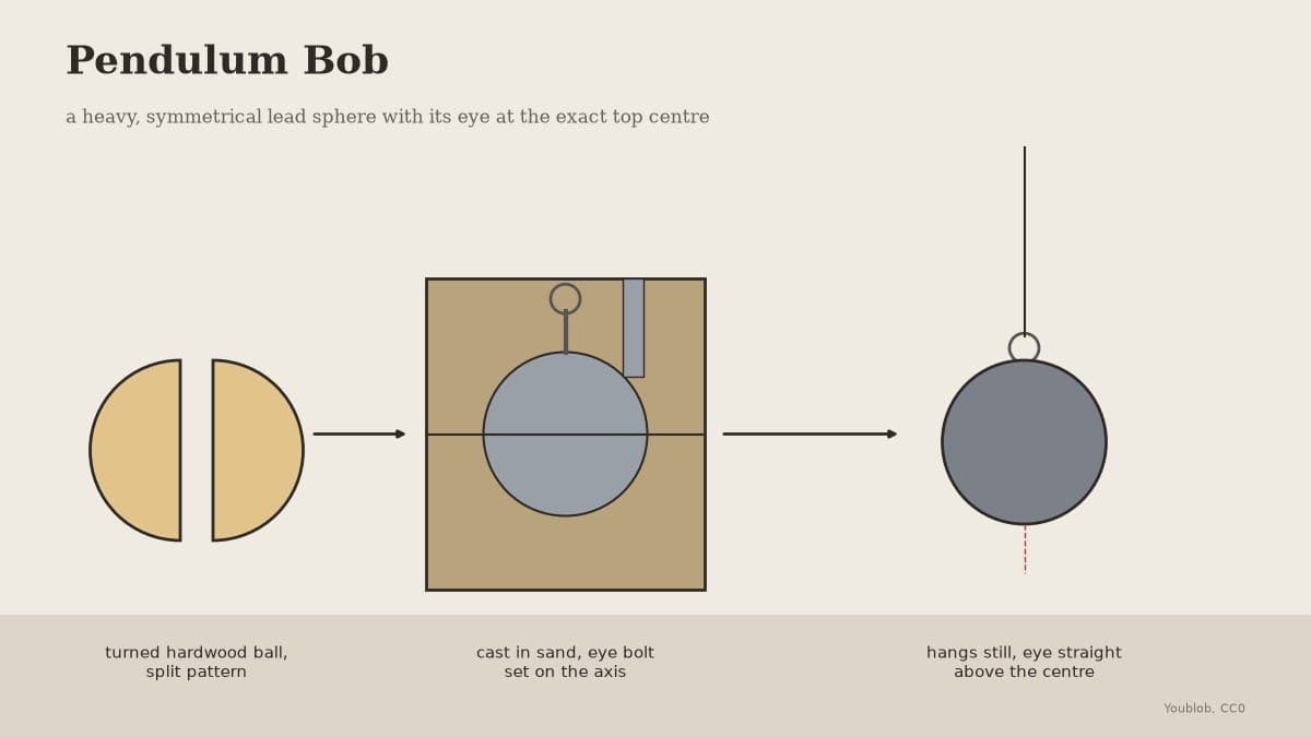 Pendulum Bob: a Lead Sphere Cast with Its Eye at the Top Centre