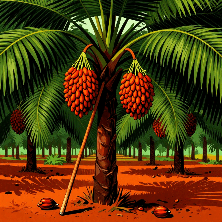 Penuaian Kelapa Sawit — Menuai Tandan Buah Segar dari Ladang