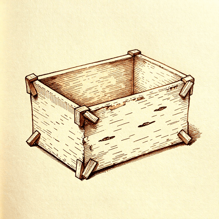 Folding a Birch Bark Container — Waterproof Vessel Without Adhesives