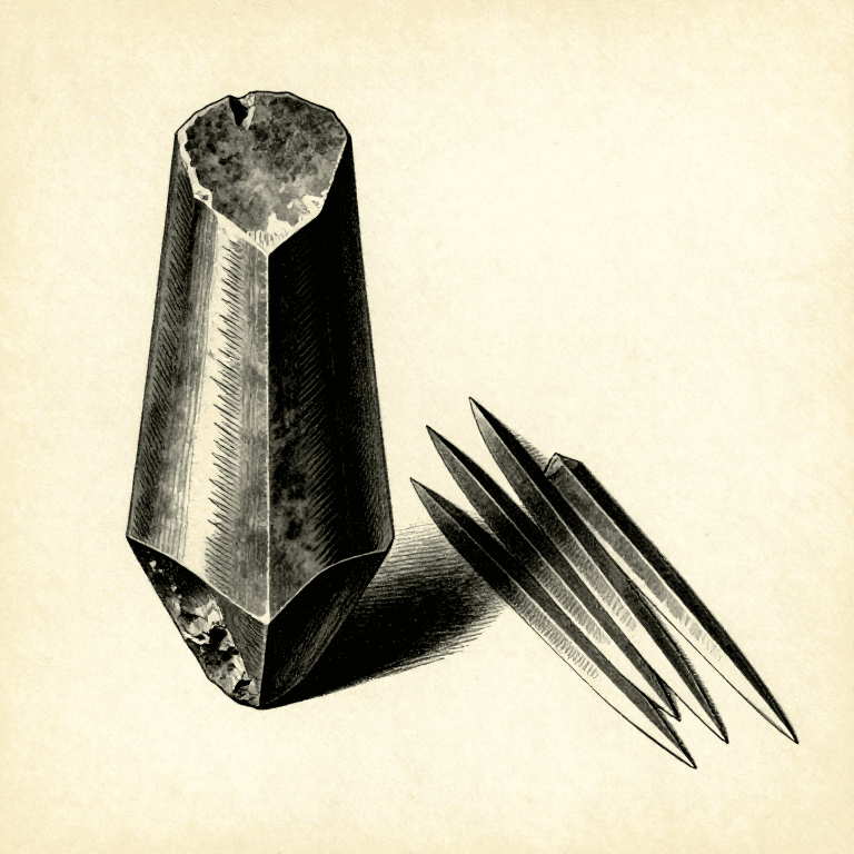 Prepared Core Blade Production — Upper Palaeolithic Flint Knapping