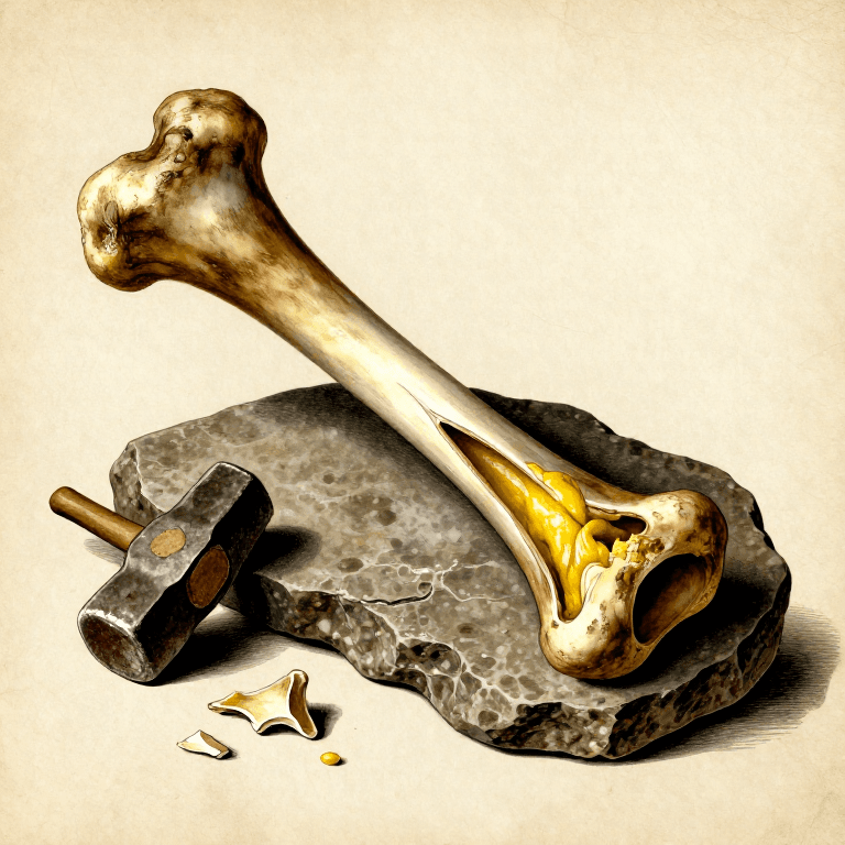 Extracting Bone Marrow by Percussion Splitting — Prehistoric Calorie-Dense Food Processing