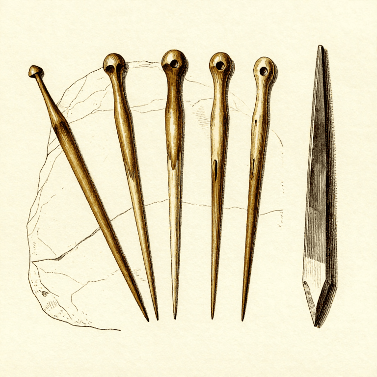 Making a Bone Sewing Needle — Splinter and Polish Technique