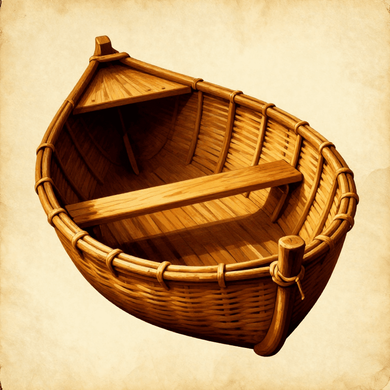 Building a Prehistoric Coracle — A One-Person Bowl Boat from Woven Branches and Animal Hide