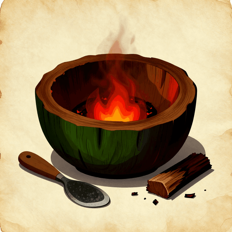 Carving a Wooden Bowl by Ember Burning — Hollowing Without Metal Tools