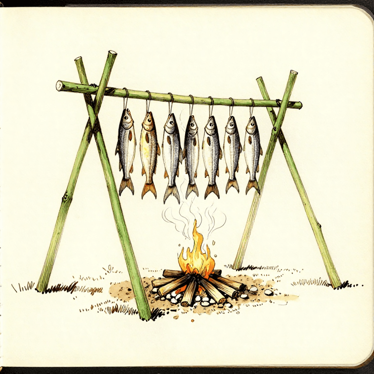 Smoking Fish for Preservation — Hot Smoke Rack Technique
