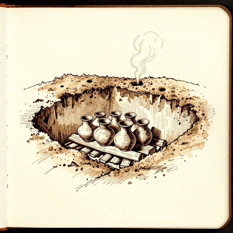Building a Pit Kiln for Firing Pottery — Earth-Covered Open Firing