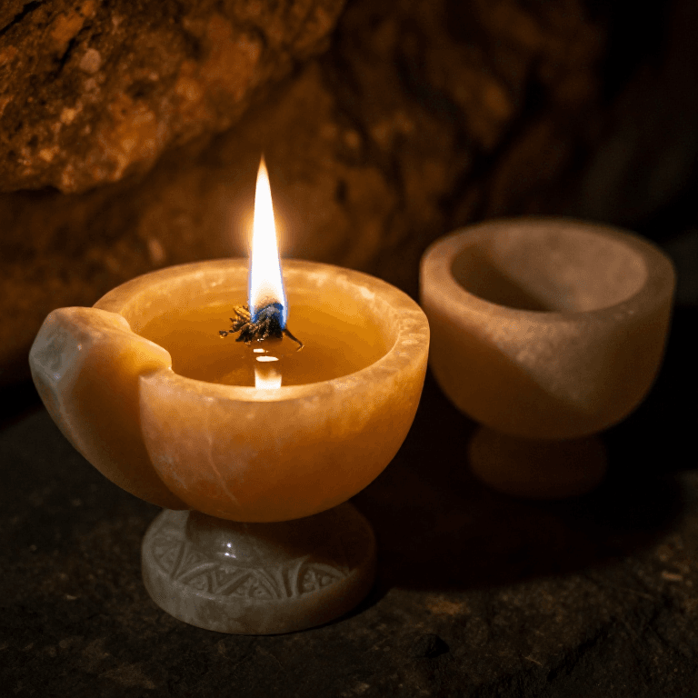 Carving a Stone Oil Lamp — Soapstone Fat Lamp with Wick Channel