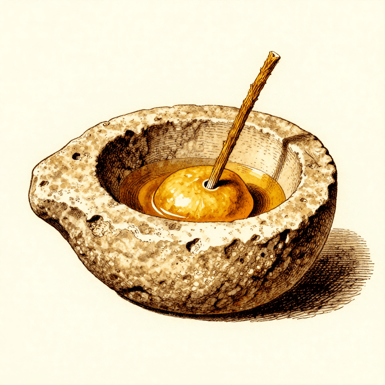 Rendering Tallow for a Stone Lamp — Portable Fat-Fuelled Light